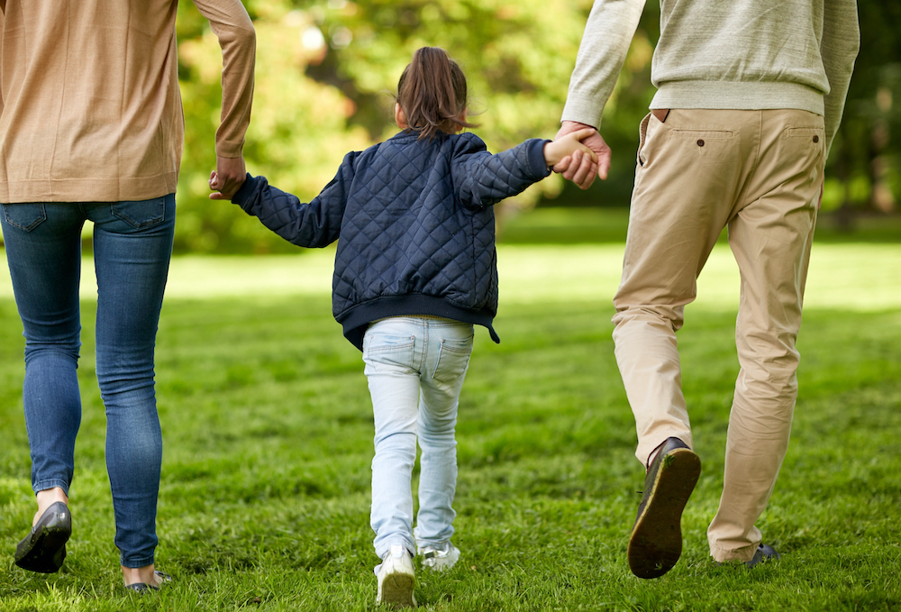 Family holding hands